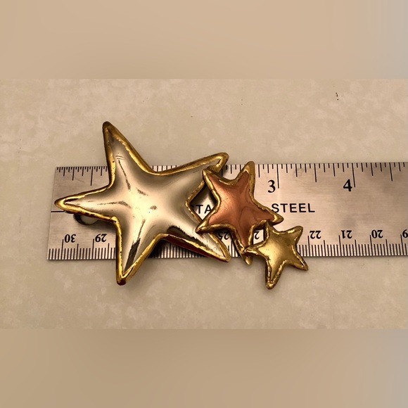 Vintage Mixed Metals Shooting Stars Brooch/Pendant - Picture 8 of 10